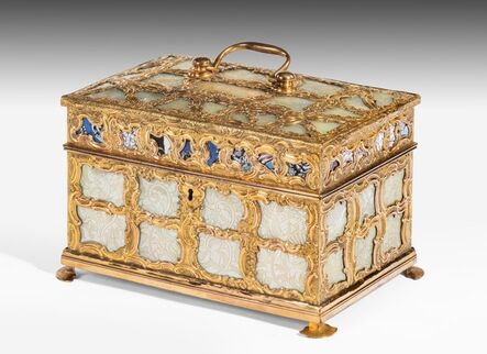 James Cox, ‘George III ‘Aventurine’ and Mother of Pearl Ormolu Tea Caddy Attributed to James Cox (c.1723–1800): Goldsmith and Entrepreneur’, ca. 1770