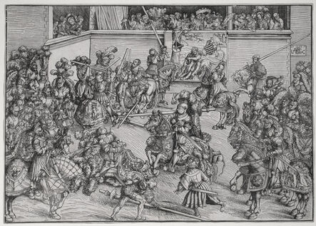 Lucas Cranach the Elder, ‘The Second Tournament with the Tapestry of Samson and the Lion’, 1509