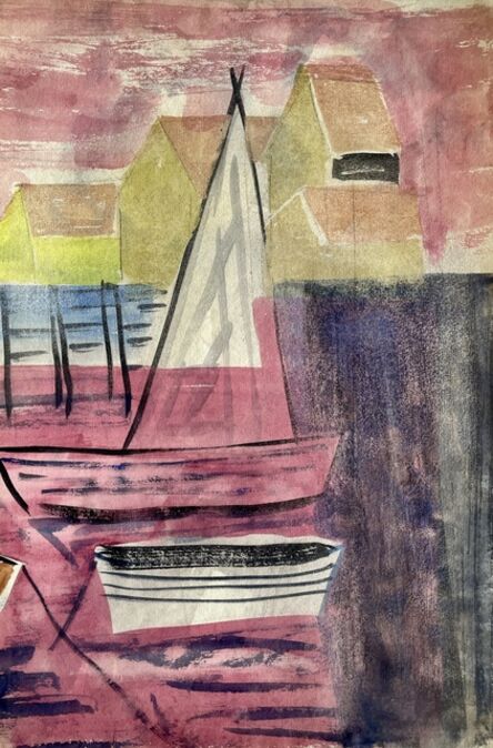 Karl Knaths, ‘Sailboat and Shacks’, Mid 20th c. 