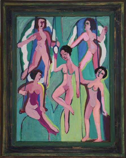 Ernst Ludwig Kirchner, ‘Artisten an Ringen (und Trapez) (Artists on Rings (and on Trapeze)) ’, 1923/28