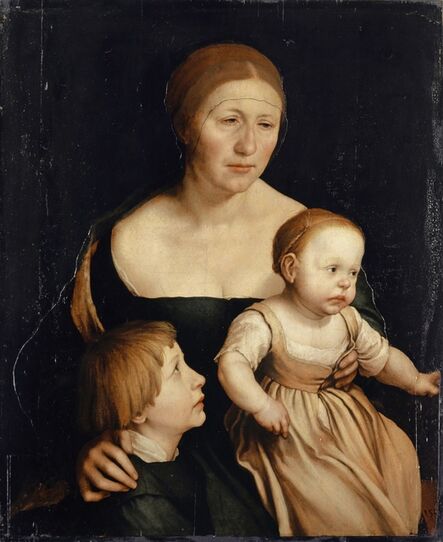 Hans Holbein the Younger, ‘Portrait of the Holbein family: The Artist’s Wife and the Two Eldest Children’, 1528