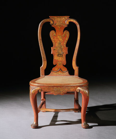 Giles Grendey, ‘THE INFANTADO CHAIRS  A RARE GEORGE II SCARLET  JAPANNED SIDE CHAIR By Giles Grendey  Commissioned by The Dukes of Infantado  For the Palace of Lazcano, Northern Spain’, ca. 1730
