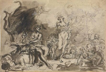 Girolamo Brusaferro, ‘Venus at the Forge of Vulcan (recto and verso)’