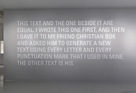 Micah Lexier in collaboration with Christian Bök, ‘Two Equal Texts’, 2007