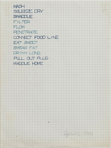 Rosemarie Castoro, ‘Untitled (Concrete Poetry)’, 1969
