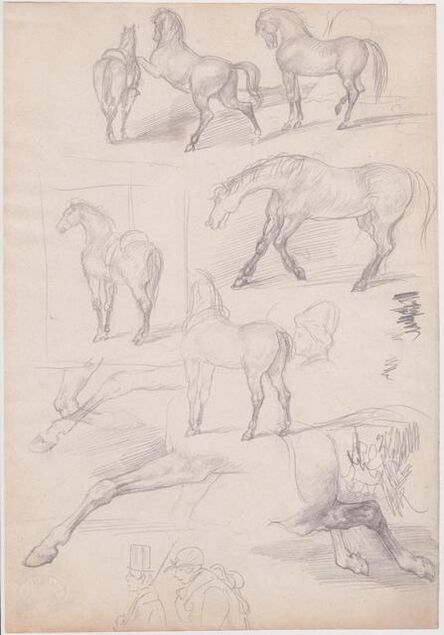 Edgar Degas, ‘Studies of Horses and Riders’, 1862-1864
