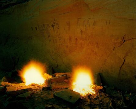 Steve Fitch, ‘Fires Beneath A Possible Breech Birth Depiction In Sheik Canyon, Utah, October 11’, 1982