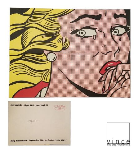 Roy Lichtenstein, ‘"Crying Girl", 1963, Exhibition Invitation/Poster, Leo Castelli Gallery NYC, Postmarked 10 Cents’, 1963