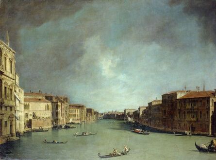 Canaletto, ‘The Grande Canal in Venice near Rialto Bridge to the North’, 1725/26