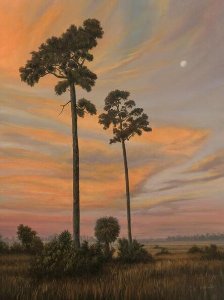 Jeffrey Ripple, ‘Slash Pines and Moon at Sunrise’, 2021