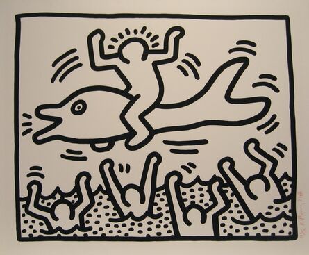 Keith Haring, ‘Untitled (Man on Dolphin)’, 1987
