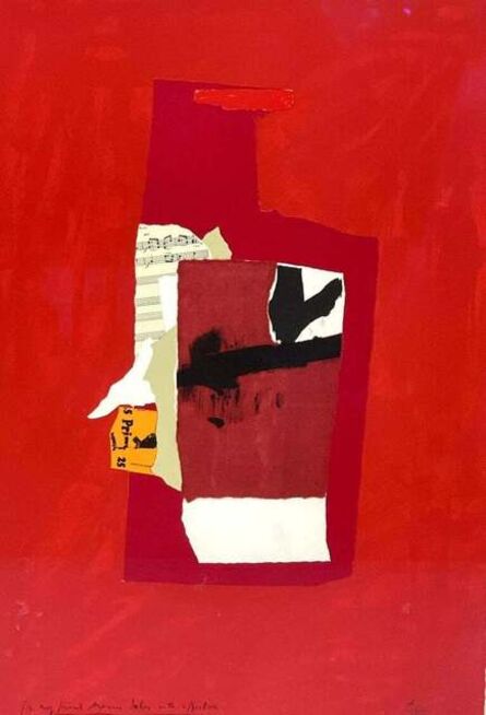 Robert Motherwell, ‘"Redness of Red" Lithograph Screenprint Collage Contemporary Abstract Abex 1/100’, 1984