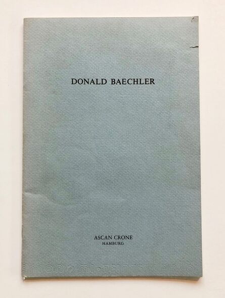 Donald Baechler, ‘Exhibition catalogue’, 1985