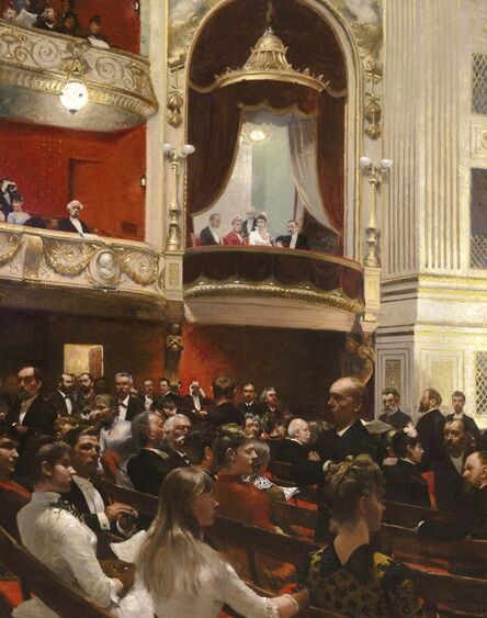 Paul Gustav Fischer, ‘An Evening at the Royal Theatre, Copenhagen’, 1887-1888