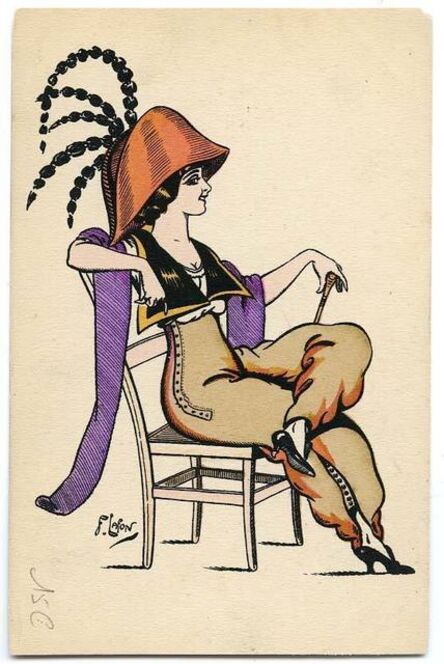 F. Lafon, ‘﻿Femme en pantalon’, 1910