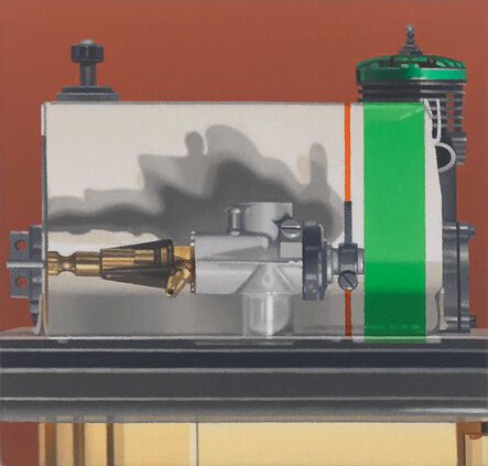 Harold Reddicliffe, ‘Carburetor, Striped Box and Two Engines’, 2012