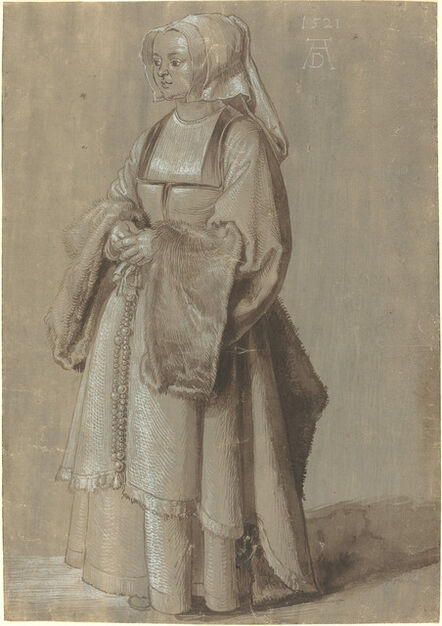 Albrecht Dürer, ‘Young Woman in Netherlandish Dress’, 1521