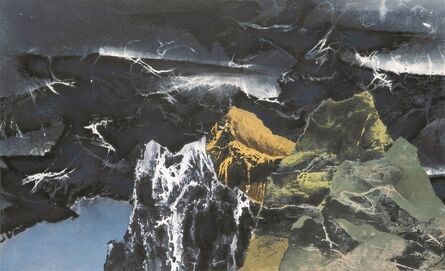 Liu Kuo-sung 刘国松, ‘Dusk amid Green Mountains 暮徙碧山下’, 1967