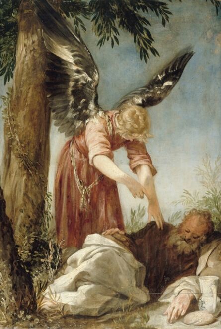 Juan Antonio de Frias, ‘Der Engel erweckt den Propheten Elias in der Wüste’, 1650/60