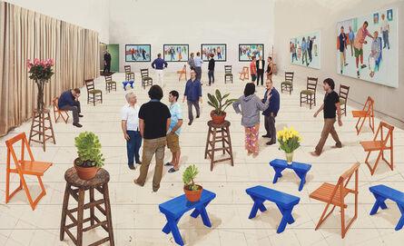 David Hockney, ‘4 blue stools’, 2014