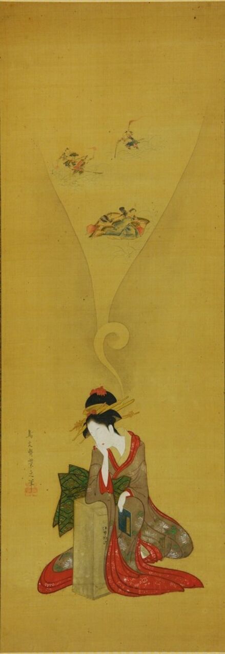 Chobunsai Eishi, ‘Young woman dreaming of Ise Monogatari’, ca. early 19th Century