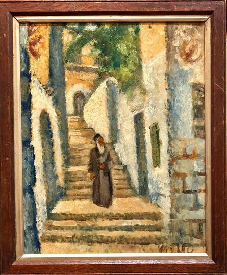 Arieh Allweil, ‘Rabbi in Jerusalem Modernist Israeli Judaica Oil Painting’, 20th Century