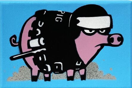 Mau Mau, ‘'Tactical Pig' Mini-Pig HPM on Canvas’, 2020