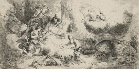 Giovanni Benedetto Castiglione, ‘The Nativity with God the Father and Angels’, ca. 1647