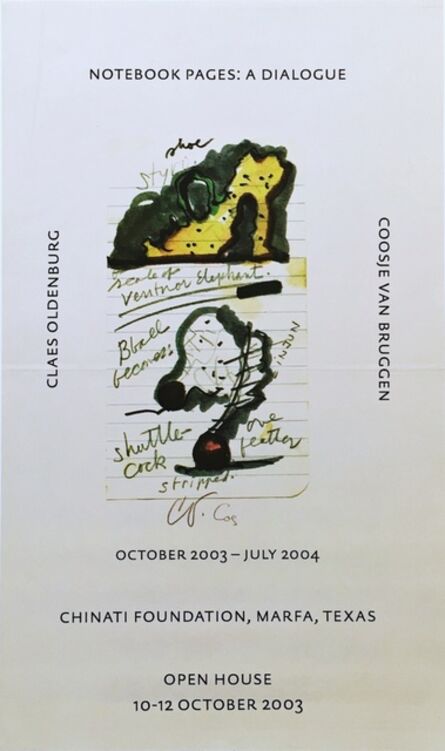 Claes Oldenburg, ‘Chinati Foundation, Marfa Texas (Hand Signed)’, 2003