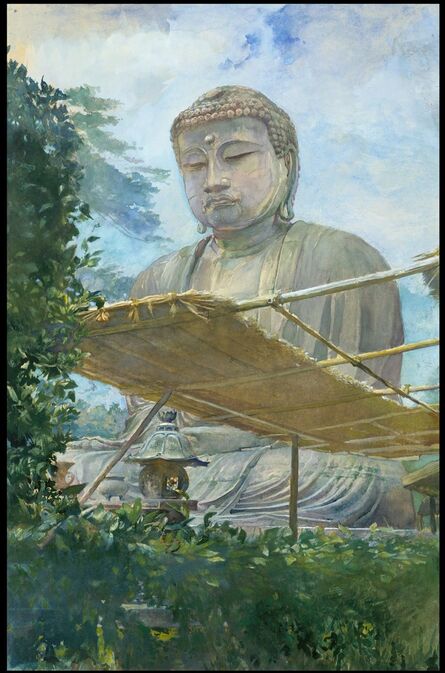 John La Farge, ‘The Great Statue of Amida Buddha at Kamakura, Known as the Daibutsu, from the Priest's Garden’, 1887