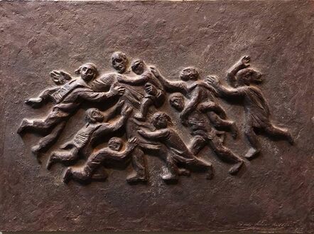 Nathan Rapoport, ‘Rare Judaica Korczaks's Last Walk, Bronze Sculpture Holocaust Memorial’, 20th century