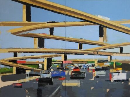 Ryan M. Reynolds, ‘Freeway No. 13 ( diptych) / oil on panel’, 2018