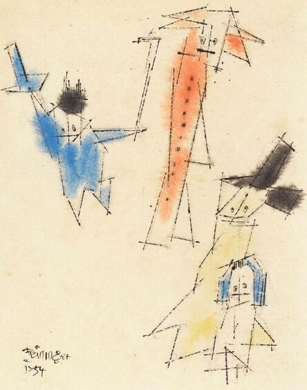 Lyonel Feininger, ‘(Four Figures)’, 1954