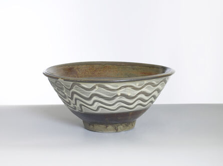 Onda Yaki, ‘Bowl with Yubigaki (Finger Drawn) Design in White Slip’, n/a