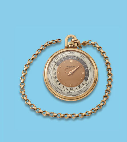 Patek Philippe, ‘Pink gold "Wold Time" pocket watch’, ca. 1940
