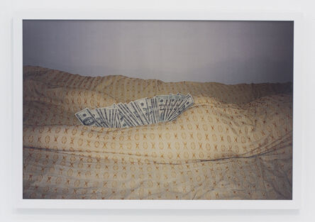 Andrew Jeffrey Wright, ‘Money inbetween thighs and butt off body wrapped in bedspread’, 2002