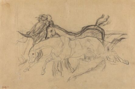 Edgar Degas, ‘Racehorses (study for "Scene from the Steeplechase: The Fallen Jockey")’, ca. 1881