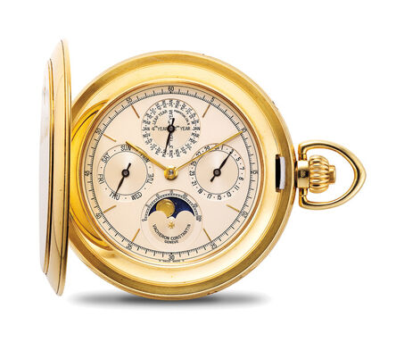Vacheron & Constantin, ‘A very fine and heavy yellow gold perpetual calendar hunter case pocket watch with moon phases, with international warranty and setting pin’, 1998