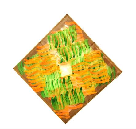 Carla Accardi, ‘Segni Incrociati Verde Arancio (Orange Green Crossed Marks)’, 1980