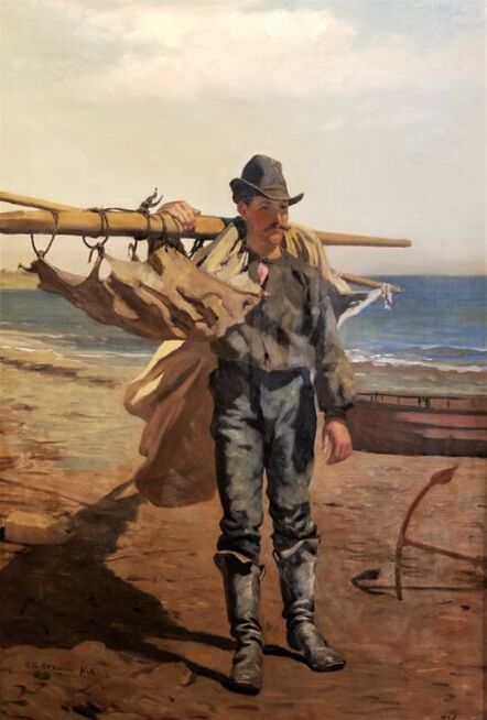 John George Brown, ‘Fisherman with Sails’, 1877