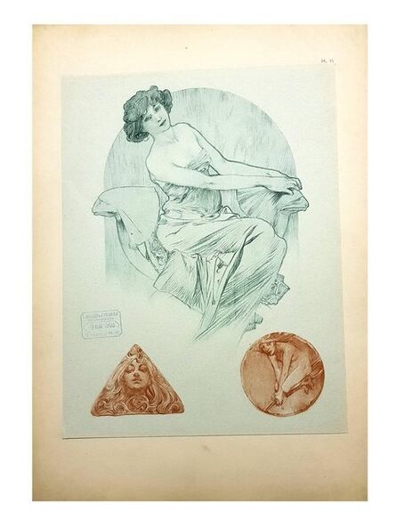 Alphonse Mucha, ‘Original Lithograph "Three Woman" By Alphonse Mucha’, 1902