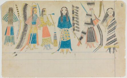 Attributed to Arapaho Artist A, ‘Ledger Drawing "Scalp Dance"’, ca. 1880