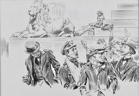 James Montgomery Flagg, ‘Street Scene with Lion’, 20th Century