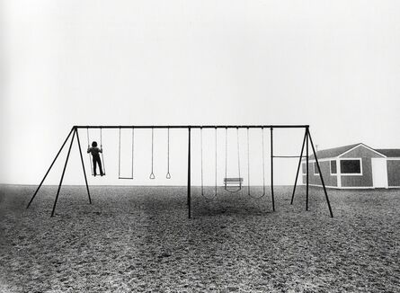 Larry Silver, ‘Boy Standing on Swing, Compo Beach, Westport, CT’, 1975