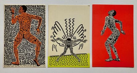 Keith Haring, ‘3 Painted Man Postcards’, 1983