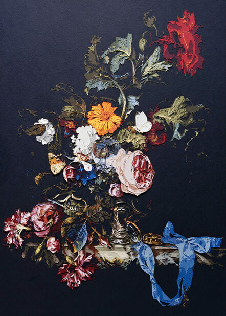 Vik Muniz, ‘Pictures of Paper (Color): Vase of Flowers with Pocket Watch, after Willen Van Aelst’, 2010