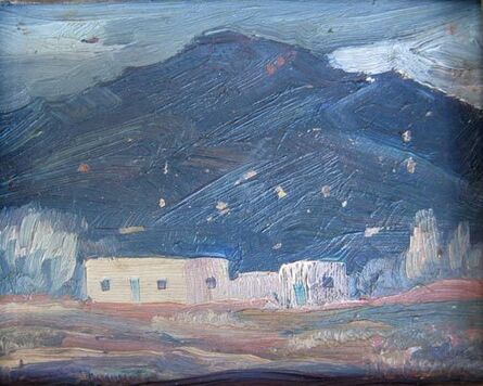 Ila McAfee, ‘NM Landscape with Adobes’, ca 1930's