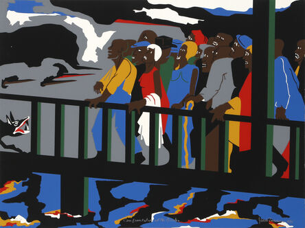 Jacob Lawrence, ‘Confrontation at the Bridge (Selma, Alabama)’, 1975