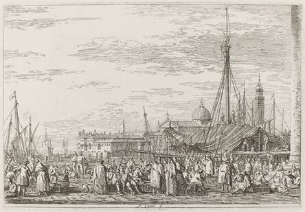 Canaletto, ‘The Market on the Molo [upper left]’, ca. 1735/1746