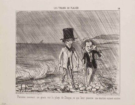 Honoré Daumier, ‘Parisiens Recevant un Grain’, 1852